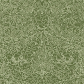 HONEYSUCKLE AND TULIP (Old World Style) IN FERNGULLY  - WILLIAM MORRIS - Full Size/Large Scale