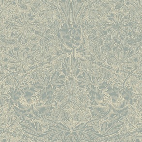 HONEYSUCKLE AND TULIP (Old World Style) IN BLUE CERAMIC  - WILLIAM MORRIS - Full Size/Large Scale