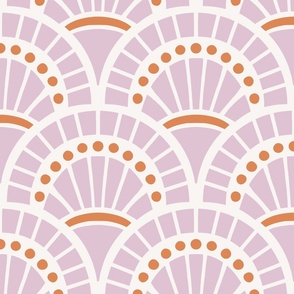 bold fun pink and red scallop pattern - jumbo