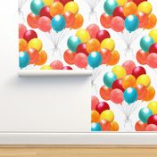 Balloon Party Yellow, Orange Red, Peach ,Blue, Teal