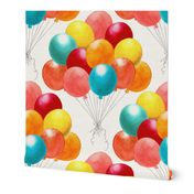 Balloon Party Yellow, Orange Red, Peach ,Blue, Teal