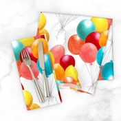 Balloon Party Yellow, Orange Red, Peach ,Blue, Teal