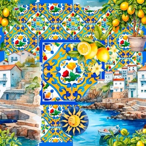 Italy,coast,Dolce vita,Italian style,lemon,majolica ,mosaic tiles 