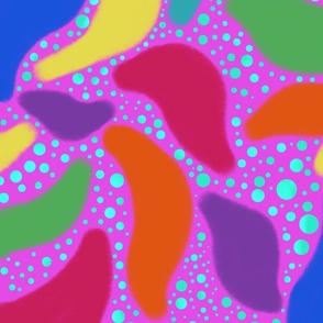Colorful Shapes - Pink background - large scale