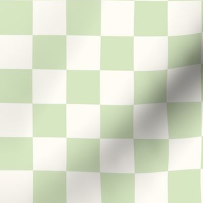 checkerboard - lime green and cream