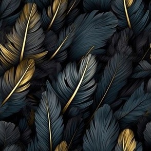 black gold feathers