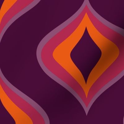 Retro Drops in Orange Purple Mauve