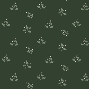 Starry sprouts - dark green  , off white and sage green     // Big scale