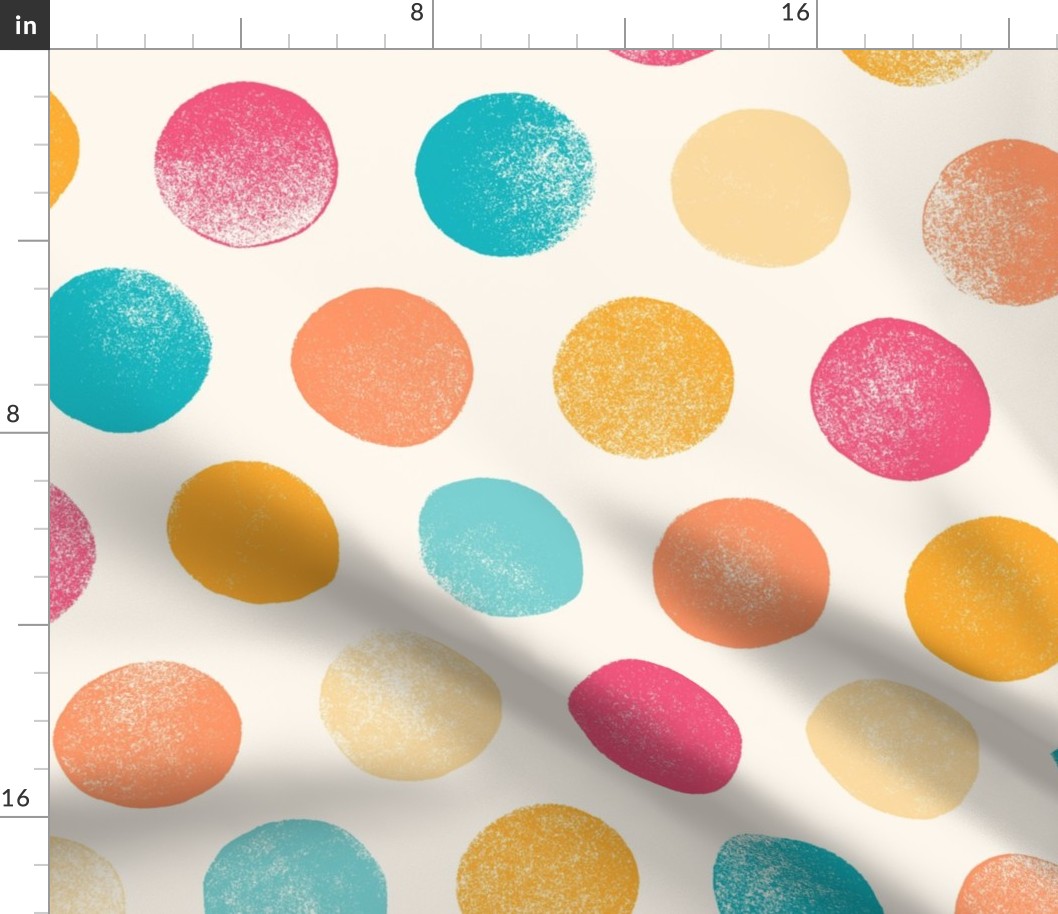 Playful polka - jumbo stamped polka dots in bright and fun party colors