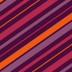 Diagonal Stripes Orange Purple Mauve