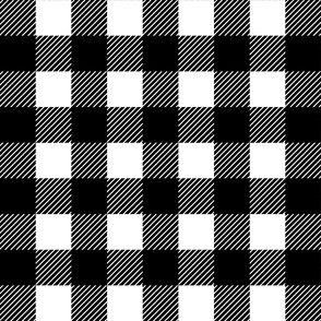 2 inch buffalo checks black and white, traditional, plaid, large, farmhouse