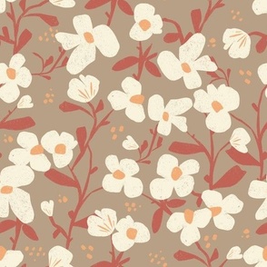 Gentle Woodland Floral -  Earthen Muted wild flowers