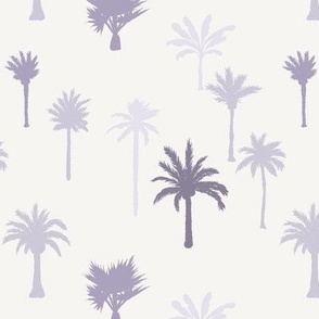 Small // Tiny - Palm Tree Hill  - Monochrome - Moonlight Lavender