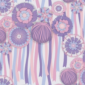 Floral Extravaganza Party [light grey and lavender] large