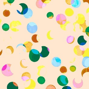 Sun and Moon Eclipse Confetti - Peach - Large scale