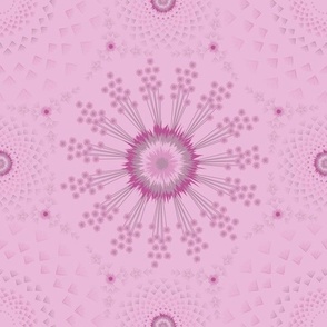 Bohemian Mandala Fuchsia Pink White Energetic Celebration Refined Boho Medium