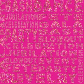Celebration Dot Type Backdrop-Hottie Pink-White Outline-Pink Mardi Gras Palette