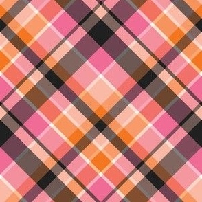 medium diagonal plaid / halloween pink