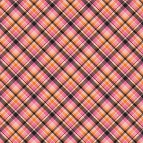 mini diagonal plaid / pink halloween