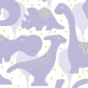 Joyful Dinos Design: Vibrant Playful Prehistoric & Modern Dino Art - violet LARGE