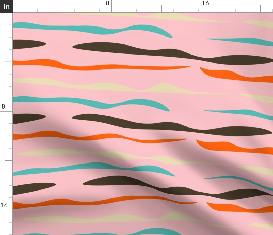 Mid Mod Waves Lines Pink 