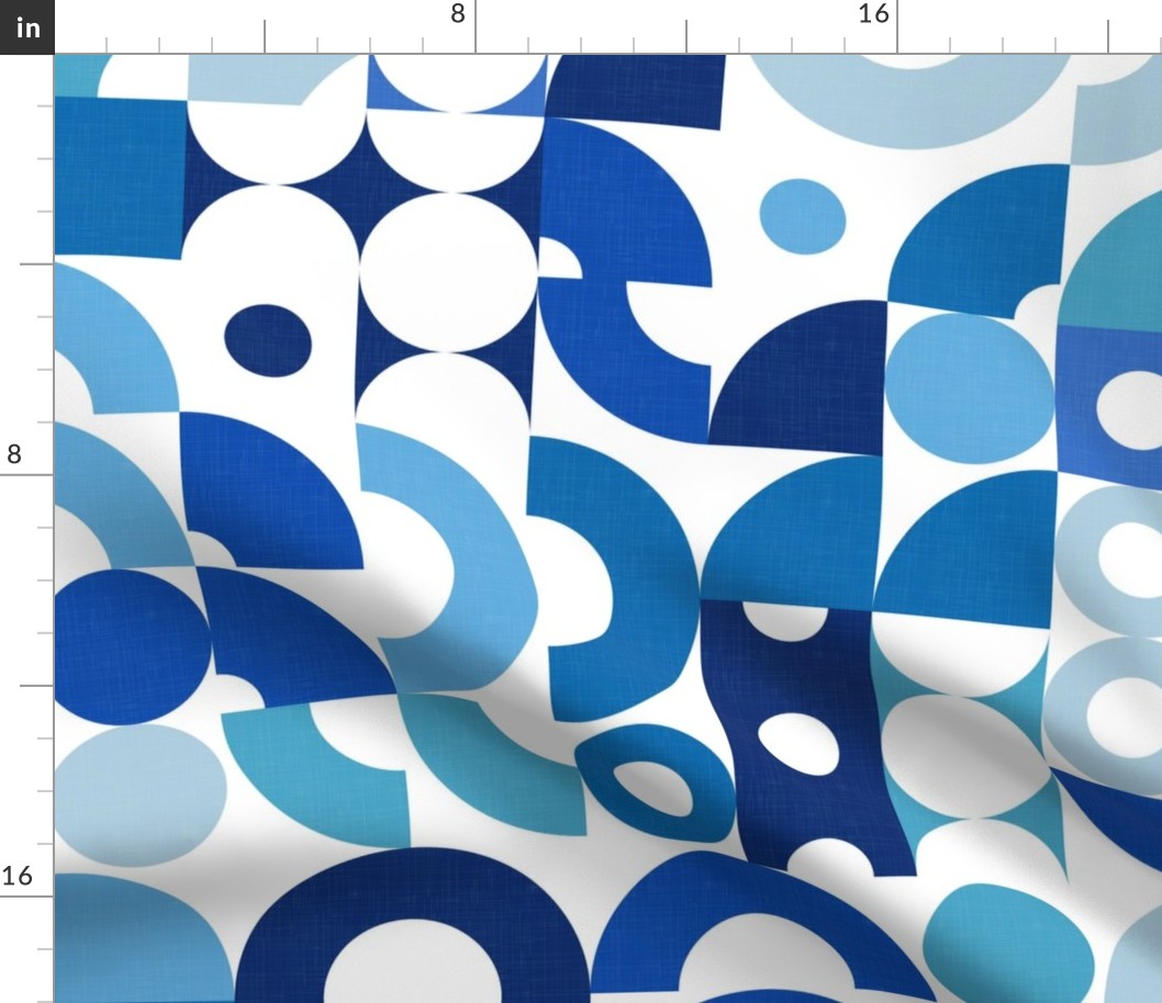 Bauhaus Modern Geometry No. 001 - Blue Shades / Large / Eva Matise