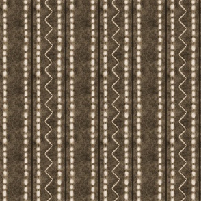 (S) Boho western stripes on rustic dark brown sepia denim