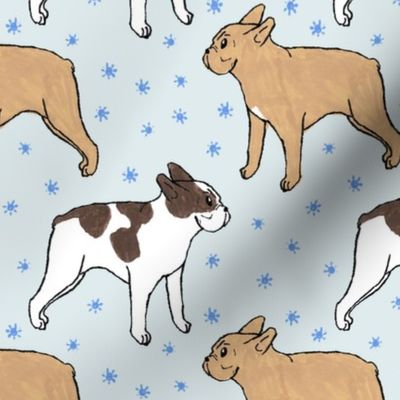 French Bulldog toons and stars - blue