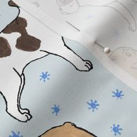 French Bulldog toons and stars - blue