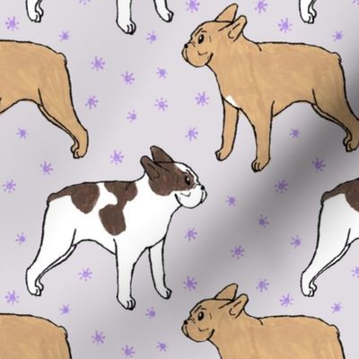 French Bulldog toons and stars - purple