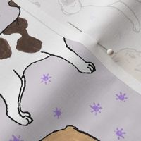 French Bulldog toons and stars - purple