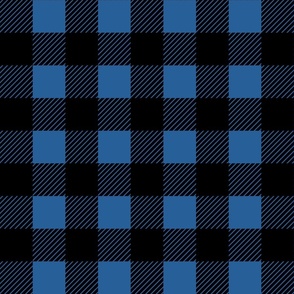 2 inch buffalo checks cadet blue black, traditional, plaid