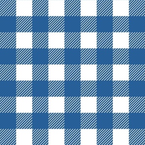 2 inch buffalo checks cadet blue, white, traditional, plaid