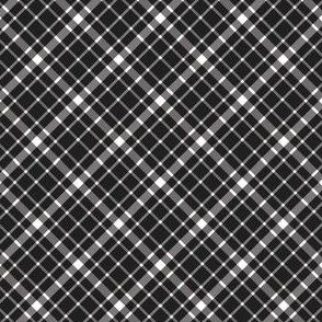 mini diagonal plaid / black and white