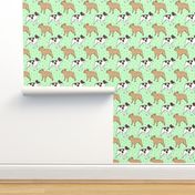 French Bulldog toons and stars - green