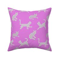 Celtic Knot Cats in White on Pink