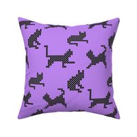 Celtic Knot Cats in Black on Purple