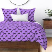 Celtic Knot Cats in Black on Purple