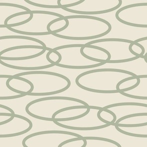 NEW CREAM SAGE OVALS INTERLOCKED