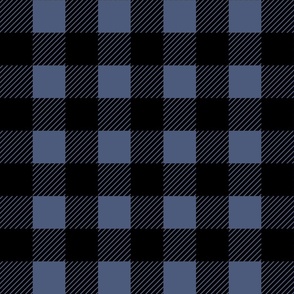 2 inch buffalo checks dark slate blue black, traditional, plaid