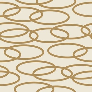 NEW CREAM MUSTARD OVALS INTERLOCKED