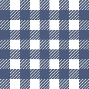 2 inch buffalo checks dark slate blue white, traditional, plaid