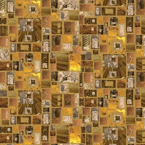 [S] Bold Golds Photo Mosaic - Full Color - Klimt-Inspired Art Nouveau Dreams