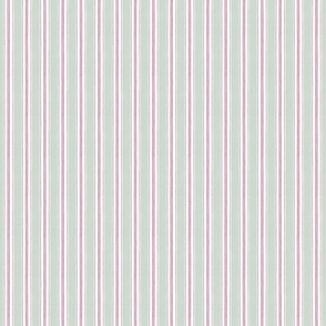 Desert Green and Dragon Fruit  and White Anderson Ticking Stripe