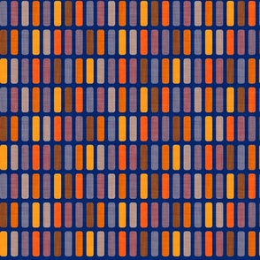 Blocks of Color in Purple Orange and Gold on Blue - Small
