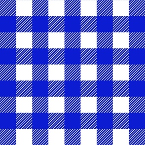 2 inch buffalo checks electric cobalt blue white, traditional, plaid