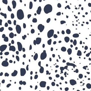 Kelp Dot - Irregular Dot Geometric White Navy Large