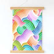 Rainbow Ribbons - Watercolor - Large Scale 