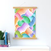 Rainbow Ribbons - Watercolor - Large Scale 