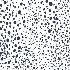 Kelp Dot - Geometric Irregular Dot White Navy Regular